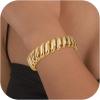 imageORAZIO Gold Bangles for Women  14K Gold Plated Cuff Bangle Bracelets Wide Chunky Gold Bracelet Waterdrop Open Wrist Cuff Bracelet Stretchable Thick Gold Bangles Irregular Twisted Womens Bangles BraceletsStretchable Twist Cuff