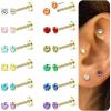 imageORAZIO Push In Stud EarringSurgical Steel Flat Back Earrings for Women 20G Threadless Earring Gold Silver Flat Back Earrings Push InHypoallergenic CZ Cartilage Helix Tragus Conch Labret Earrings Set14K Gold Plated