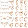imageORAZIO Toe Rings and Ankle Bracelets for Women Silver Rose Gold Plated Anklet Toe Rings Cute Layered Anklets Open Tail Rings Adjustable Beach Foot Jewelry for SummerRose Gold