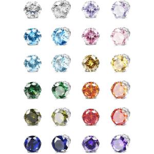 imageORAZIO 12 Pairs Magnetic Stud Earrings for Men Women Nonpiercing Rhinestone Magnet Earrings Stainless Steel Magnetic Clip on Nose Stud Earrings Set60 Millimeters