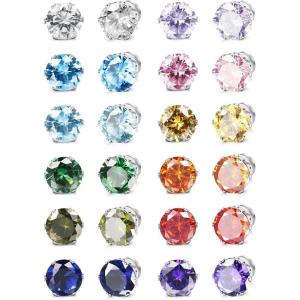 imageORAZIO 12 Pairs Magnetic Stud Earrings for Men Women Nonpiercing Rhinestone Magnet Earrings Stainless Steel Magnetic Clip on Nose Stud Earrings Set80 Millimeters