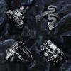 imageORAZIO 16Pcs Gothic Open Rings Set for Men Women Punk Adjustable Snake Dragon Claw Animal Rings Vintage Goth Skull Rings Indie Aesthetic16PCS Rings
