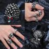 imageORAZIO 16Pcs Gothic Open Rings Set for Men Women Punk Adjustable Snake Dragon Claw Animal Rings Vintage Goth Skull Rings Indie Aesthetic16PCS Rings