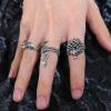 imageORAZIO 16Pcs Gothic Open Rings Set for Men Women Punk Adjustable Snake Dragon Claw Animal Rings Vintage Goth Skull Rings Indie Aesthetic16PCS Rings