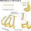 imageORAZIO 4 Pairs Claw Earrings for Women CZ Claw Earrings GoldSilver Stud Earrings Trendy Ear Wrap Piercing Minimalist Illusion Earrings Triple Hoop Earrings Flower Triple Huggie Stud Earrings Warp Cuff Earrings for WomenGold Tone