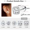 imageORAZIO 5 Pairs Flat Back Stud Earrings 20G18G Surgical Steel Cubic Zirconia Stud Earrings with Screw Backs for Women Square Teardrop Halo Earrings Studs Cartilage Ear Stud Piercing Flat Back Earrings GoldSilver ToneSilver Tone