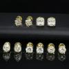 imageORAZIO 5 Pairs Flat Back Stud Earrings 20G18G Surgical Steel Cubic Zirconia Stud Earrings with Screw Backs for Women Square Teardrop Halo Earrings Studs Cartilage Ear Stud Piercing Flat Back Earrings GoldSilver ToneGold Tone
