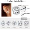 imageORAZIO 5 Pairs Flat Back Stud Earrings 20G18G Surgical Steel Cubic Zirconia Stud Earrings with Screw Backs for Women Square Teardrop Halo Earrings Studs Cartilage Ear Stud Piercing Flat Back Earrings GoldSilver ToneSilver Tone
