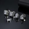 imageORAZIO 5 Pairs Flat Back Stud Earrings 20G18G Surgical Steel Cubic Zirconia Stud Earrings with Screw Backs for Women Square Teardrop Halo Earrings Studs Cartilage Ear Stud Piercing Flat Back Earrings GoldSilver ToneSilver Tone
