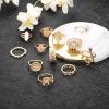 imageORAZIO 50PCS Knuckle Rings for Women Bohemian Retro Vintage Joint Rings Midi Finger Stackable Rings Set Gold Tone Sliver Tone