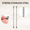 imageORAZIO 510Pcs Stainless Steel Necklace Bracelet Extender Chain Set2quot 3quot 4quot 5quot 6quotC5pcs Blacktone
