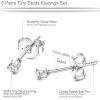 imageORAZIO 6 Pairs Tiny 2mm Stainless Steel Stud Earrings For Mens Womens CZ Round Ball Cartilage Earrings SetSilver Tone
