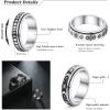 imageORAZIO 6Pcs Fidget Band Rings for Women Men Stainless Steel Spinner Anxiety Ring Moon Star Ring Stress Relieving Wedding Promise Spinning Rings Set
