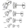 imageORAZIO 8 Pairs Stainless Steel Mens Womens Stud Earrings Pierced Cubic Zirconia Earrings 3mm10mm AvailableB 8 Pairs Round Stone  710mm