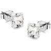 imageORAZIO 8 Pairs Stainless Steel Mens Womens Stud Earrings Pierced Cubic Zirconia Earrings 3mm10mm AvailableC 8 Pairs Square Stone  36mm