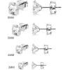 imageORAZIO 8 Pairs Stainless Steel Mens Womens Stud Earrings Pierced Cubic Zirconia Earrings 3mm10mm AvailableC 8 Pairs Square Stone  36mm
