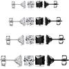 imageORAZIO 8 Pairs Stainless Steel Mens Womens Stud Earrings Pierced Cubic Zirconia Earrings 3mm10mm AvailableC 8 Pairs Square Stone  36mm