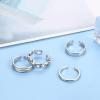 imageORAZIO 925 Sterling Silver Toe Rings For Women Adjustable Triple Band Toe Ring Set Cute Toe Rings JewelrySilver