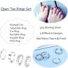 imageORAZIO 925 Sterling Silver Toe Rings For Women Adjustable Triple Band Toe Ring Set Cute Toe Rings JewelrySilver