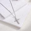 imageORAZIO Cross Necklace for Women 925 Sterling Silver Cross Necklace Tiny CZ SilverGold Cross Necklace Simple Box Chain Cross Pendant Choker NecklaceCubic Zirconia Cross Silver