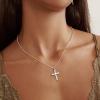 imageORAZIO Cross Necklace for Women 925 Sterling Silver Cross Necklace Tiny CZ SilverGold Cross Necklace Simple Box Chain Cross Pendant Choker NecklaceCubic Zirconia Cross Silver