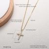 imageORAZIO Cross Necklace for Women 925 Sterling Silver Cross Necklace Tiny CZ SilverGold Cross Necklace Simple Box Chain Cross Pendant Choker NecklaceCubic Zirconia Cross Gold