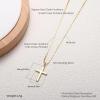 imageORAZIO Cross Necklace for Women 925 Sterling Silver Cross Necklace Tiny CZ SilverGold Cross Necklace Simple Box Chain Cross Pendant Choker NecklaceGold Cross Necklace