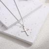 imageORAZIO Cross Necklace for Women 925 Sterling Silver Cross Necklace Tiny CZ SilverGold Cross Necklace Simple Box Chain Cross Pendant Choker NecklaceSilver Cross Necklace