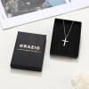 imageORAZIO Cross Necklace for Women 925 Sterling Silver Cross Necklace Tiny CZ SilverGold Cross Necklace Simple Box Chain Cross Pendant Choker NecklaceSilver Cross Necklace