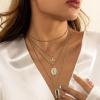 imageORAZIO Cross NecklaceLayered Necklaces for WomenDainty 14K Gold Silver Plated Cross PendantCrucifix Blessed Virgin Mary Pendant NecklaceFaith Religious JewelryA2PCS Gold Tone