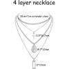 imageORAZIO Cross NecklaceLayered Necklaces for WomenDainty 14K Gold Silver Plated Cross PendantCrucifix Blessed Virgin Mary Pendant NecklaceFaith Religious JewelryB2PCS Silver Tone
