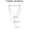 imageORAZIO Cross NecklaceLayered Necklaces for WomenDainty 14K Gold Silver Plated Cross PendantCrucifix Blessed Virgin Mary Pendant NecklaceFaith Religious JewelryB2PCS Silver Tone