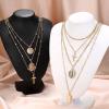 imageORAZIO Cross NecklaceLayered Necklaces for WomenDainty 14K Gold Silver Plated Cross PendantCrucifix Blessed Virgin Mary Pendant NecklaceFaith Religious JewelryA2PCS Gold Tone