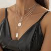 imageORAZIO Cross NecklaceLayered Necklaces for WomenDainty 14K Gold Silver Plated Cross PendantCrucifix Blessed Virgin Mary Pendant NecklaceFaith Religious JewelryB2PCS Silver Tone