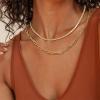 imageORAZIO Gold Layered Necklaces for Women 14k Gold Plated Herringbone Necklace Dainty Snake Paperclip Chain Layering Necklaces Gold Choker Necklace Jewelry SetHerringbone Chain Layered