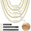 imageORAZIO Gold Layered Necklaces for Women 14k Gold Plated Herringbone Necklace Dainty Snake Paperclip Chain Layering Necklaces Gold Choker Necklace Jewelry SetSnake Chain Layered