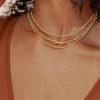 imageORAZIO Gold Layered Necklaces for Women 14k Gold Plated Herringbone Necklace Dainty Snake Paperclip Chain Layering Necklaces Gold Choker Necklace Jewelry SetPaperclip Chain Layered