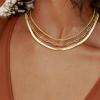 imageORAZIO Gold Layered Necklaces for Women 14k Gold Plated Herringbone Necklace Dainty Snake Paperclip Chain Layering Necklaces Gold Choker Necklace Jewelry SetSnake Chain Layered