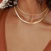 imageORAZIO Gold Layered Necklaces for Women 14k Gold Plated Herringbone Necklace Dainty Snake Paperclip Chain Layering Necklaces Gold Choker Necklace Jewelry SetHerringbone Chain Layered