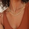 imageORAZIO Gold Layered Necklaces for Women 14k Gold Plated Herringbone Necklace Dainty Snake Paperclip Chain Layering Necklaces Gold Choker Necklace Jewelry SetPaperclip Chain Layered