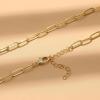 imageORAZIO Gold Layered Necklaces for Women 14k Gold Plated Herringbone Necklace Dainty Snake Paperclip Chain Layering Necklaces Gold Choker Necklace Jewelry SetPaperclip Chain Layered