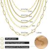 imageORAZIO Gold Layered Necklaces for Women 14k Gold Plated Herringbone Necklace Dainty Snake Paperclip Chain Layering Necklaces Gold Choker Necklace Jewelry SetPaperclip Chain Layered