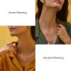 imageORAZIO Gold Layered Necklaces for Women 14k Gold Plated Herringbone Necklace Dainty Snake Paperclip Chain Layering Necklaces Gold Choker Necklace Jewelry SetHerringbone Chain Layered
