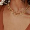 imageORAZIO Gold Layered Necklaces for Women 14k Gold Plated Herringbone Necklace Dainty Snake Paperclip Chain Layering Necklaces Gold Choker Necklace Jewelry SetFigaro Chain Layered