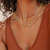 imageORAZIO Gold Layered Necklaces for Women 14k Gold Plated Herringbone Necklace Dainty Snake Paperclip Chain Layering Necklaces Gold Choker Necklace Jewelry SetFigaro Chain Layered