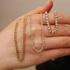 imageORAZIO Gold Necklaces for WomenLayered Gold Necklaces Non Tarnish14K Gold Plated Dainty Gold Necklace StackCuban Link Paperclip Chain Toggle Clasp Necklace Fashion Waterproof Gold Jewelry for Women3PcsCubanlink  Tennis  Twist