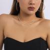 imageORAZIO Gold Necklaces for WomenLayered Gold Necklaces Non Tarnish14K Gold Plated Dainty Gold Necklace StackCuban Link Paperclip Chain Toggle Clasp Necklace Fashion Waterproof Gold Jewelry for Women1PcsTennis