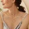 imageORAZIO Gold Necklaces for WomenLayered Gold Necklaces Non Tarnish14K Gold Plated Dainty Gold Necklace StackCuban Link Paperclip Chain Toggle Clasp Necklace Fashion Waterproof Gold Jewelry for Women2PcsHerringbone  Square CZ