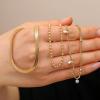 imageORAZIO Gold Necklaces for WomenLayered Gold Necklaces Non Tarnish14K Gold Plated Dainty Gold Necklace StackCuban Link Paperclip Chain Toggle Clasp Necklace Fashion Waterproof Gold Jewelry for Women3PcsHerringbone  Bead  CZ