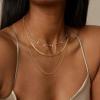 imageORAZIO Gold Necklaces for WomenLayered Gold Necklaces Non Tarnish14K Gold Plated Dainty Gold Necklace StackCuban Link Paperclip Chain Toggle Clasp Necklace Fashion Waterproof Gold Jewelry for Women3PcsHerringbone  Bead  CZ